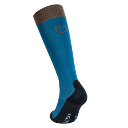 Calze unisex Equestro Basic in tessuto tecnico Corallo blu / noce