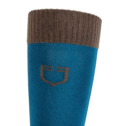 Calze unisex Equestro Basic in tessuto tecnico Corallo blu / noce