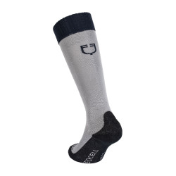 Calze unisex Equestro Basic in tessuto tecnico Grigio ghiacciato / blu blazer marinaio