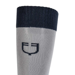 Calze unisex Equestro Basic in tessuto tecnico Grigio ghiacciato / blu blazer marinaio