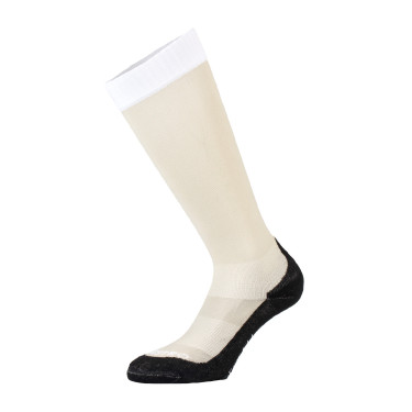 Calze unisex Equestro Basic in tessuto tecnico Oxford tan / bianco Beige