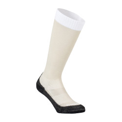 Calze unisex Equestro Basic in tessuto tecnico Oxford tan / bianco Beige