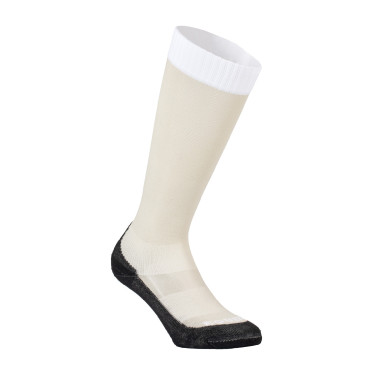 Calze unisex Equestro Basic in tessuto tecnico Oxford tan / bianco Beige