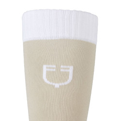 Calze unisex Equestro Basic in tessuto tecnico Oxford tan / bianco Beige