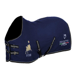 Coperta da box Equestro x FISE in tessuto a nido d’ape Blazer marine Blu marino