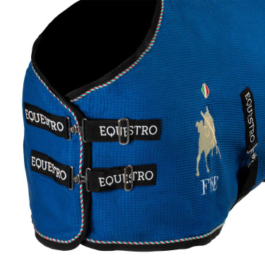 Coperta da box Equestro x FISE in tessuto a nido d’ape Blu di Savoia