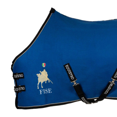 Coperta da box Equestro x FISE in tessuto a nido d’ape Blu di Savoia