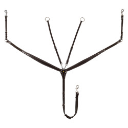 Collare da caccia Equestro con forchetta in cuoio conciato Marrone scuro