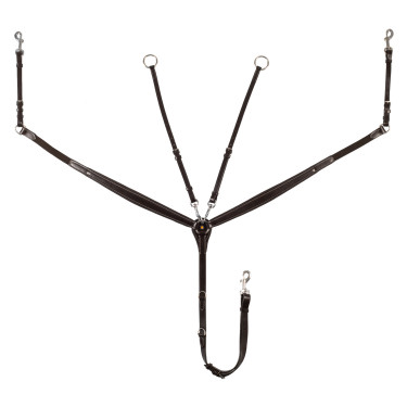 Collare da caccia Equestro con forchetta in cuoio conciato Marrone scuro