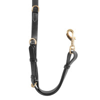 Pettorale Equestro con forchetta in cuoio conciato e fibbie in acciaio NEW Nero