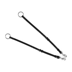 Pettorale Equestro in pelle con impunture decorative con martingala rimovibile Nero