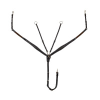 Pettorale Equestro in pelle con impunture decorative con martingala rimovibile Nero Pettorale Equestro in pelle con impunture decorative con martingala rimovibile Nero