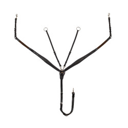 Pettorale Equestro in pelle con impunture decorative con martingala rimovibile Marrone scuro Pettorale Equestro in pelle con impunture decorative con martingala rimovibile Marrone scuro