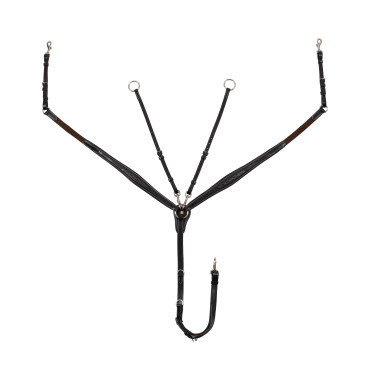 Pettorale Equestro in pelle con impunture decorative con martingala rimovibile Marrone scuro Pettorale Equestro in pelle con impunture decorative con martingala rimovibile Marrone scuro