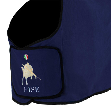 Coperta in pile Equestro x FISE con chiusura frontale Blazer marine Blu marino