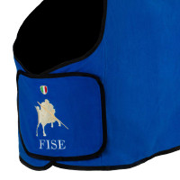 Coperta in pile Equestro x FISE con chiusura frontale Blu di Savoia