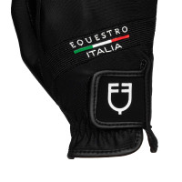 Guanti in tessuto tecnico Equestro X FISE Nero