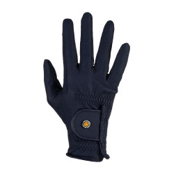 Guanti unisex Equestro imbottiti in pelle sintetica con chiusura a strappo Marina Blu marino