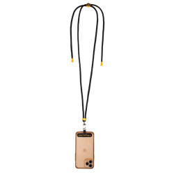 Laccetto regolabile Equestro per telefono cellulare Nero / giallo