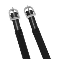 Cinghie per speroni Equestro in pelle con inserto elastico Nero