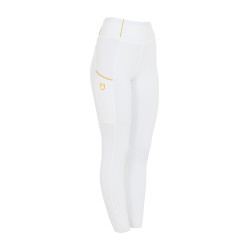 Leggings da donna Equestro leggeri a taglio slim Bianco