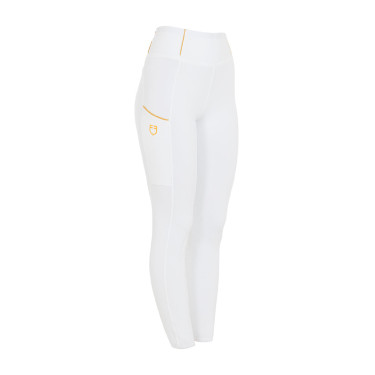 Leggings da donna Equestro leggeri a taglio slim Bianco