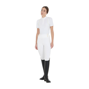Leggings da donna Equestro leggeri a taglio slim Bianco