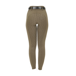 Leggings da donna Equestro a vita alta con passanti per cintura Noce Marrone