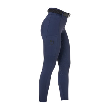 Leggings da donna Equestro a vita alta con passanti per cintura Blazer marine Blu marino