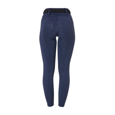 Leggings da donna Equestro a vita alta con passanti per cintura Blazer marine Blu marino