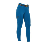 Leggings da donna Equestro a vita alta con passanti per cintura Corallo blu