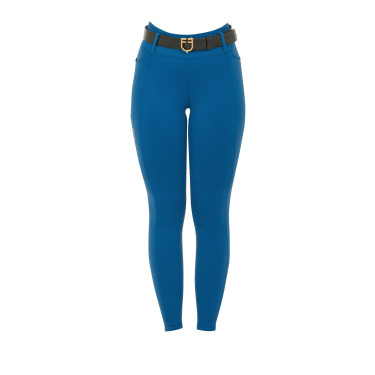 Leggings da donna Equestro a vita alta con passanti per cintura Corallo blu Leggings da donna Equestro a vita alta con passanti per cintura Corallo blu
