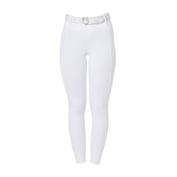 Leggings da donna Equestro a vita alta con passanti per cintura Bianco
