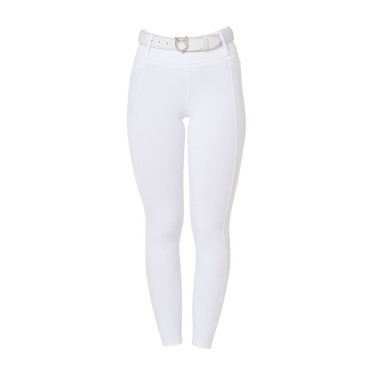 Leggings da donna Equestro a vita alta con passanti per cintura Bianco