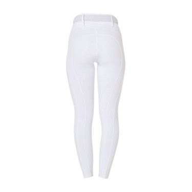 Leggings da donna Equestro a vita alta con passanti per cintura Bianco
