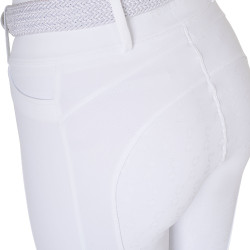 Leggings da donna Equestro a vita alta con passanti per cintura Bianco