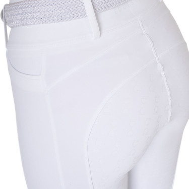 Leggings da donna Equestro a vita alta con passanti per cintura Bianco