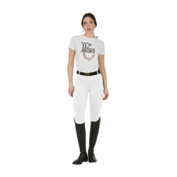 Leggings da donna Equestro a vita alta con passanti per cintura Bianco
