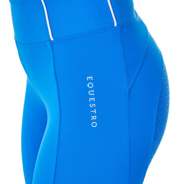 Leggings donna Equestro x FISE full grip taglio slim Blu di Savoia