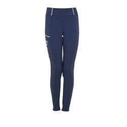 Leggings da ragazza Equestro x FISE full grip taglio slim Blazer marine Blu marino