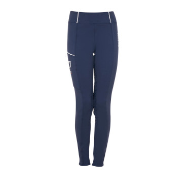 Leggings da ragazza Equestro x FISE full grip taglio slim Blazer marine Blu marino