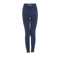 Leggings da ragazza Equestro x FISE full grip taglio slim Blazer marine Blu marino