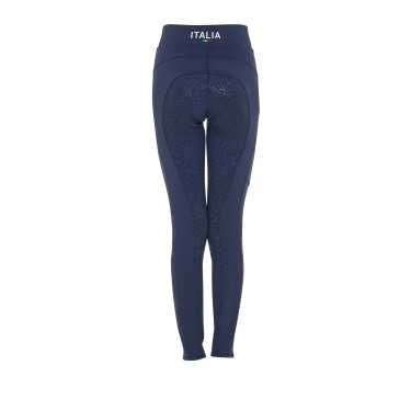 Leggings da ragazza Equestro x FISE full grip taglio slim Blazer marine Blu marino