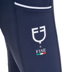 Leggings da ragazza Equestro x FISE full grip taglio slim Blazer marine Blu marino