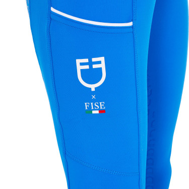 Leggings da ragazza Equestro x FISE full grip taglio slim Blu di Savoia Leggings da ragazza Equestro x FISE full grip taglio slim Blu di Savoia
