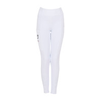 Leggings da ragazza Equestro x FISE full grip taglio slim Bianco