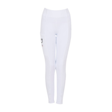 Leggings da ragazza Equestro x FISE full grip taglio slim Bianco Leggings da ragazza Equestro x FISE full grip taglio slim Bianco