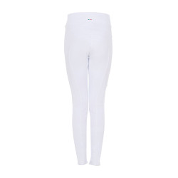 Leggings da ragazza Equestro x FISE full grip taglio slim Bianco Leggings da ragazza Equestro x FISE full grip taglio slim Bianco