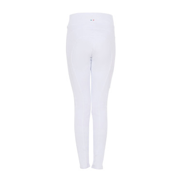 Leggings da ragazza Equestro x FISE full grip taglio slim Bianco Leggings da ragazza Equestro x FISE full grip taglio slim Bianco