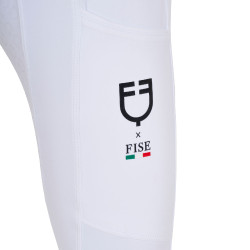 Leggings da ragazza Equestro x FISE full grip taglio slim Bianco Leggings da ragazza Equestro x FISE full grip taglio slim Bianco